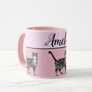 Caneca Bebê Branca Comprimido Gatos Gatos Whimsmaria