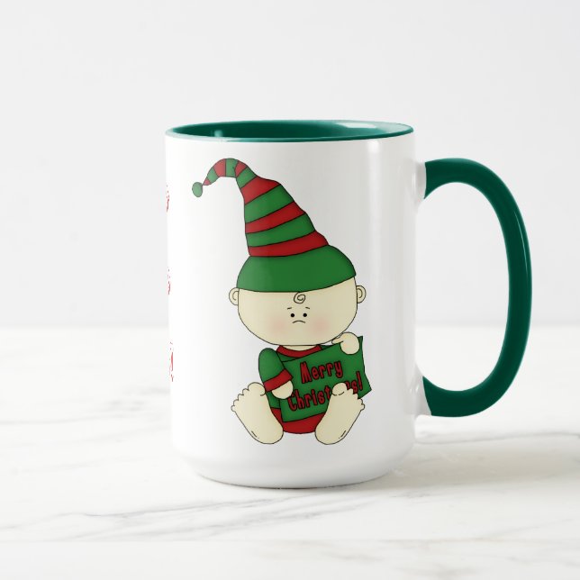 Caneca Bebê de Natal Verde+Vermelho (Direita)