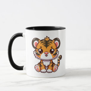 Caneca Bebê de tigre giro sentado