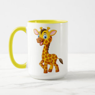 Caneca Bebê Girafa Fofo Sorriso Desenho Animado-35280