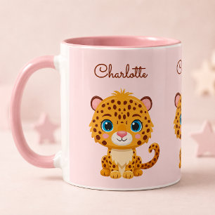 Caneca Bebê Leopardo Fofo Animais de Safari Crianças