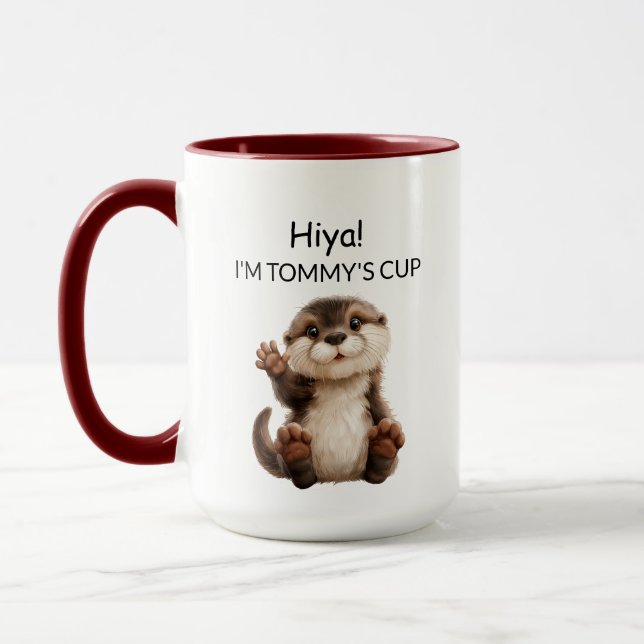 Caneca Bebê Lontra Acenando (Esquerda)