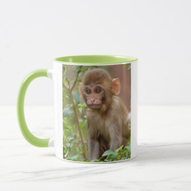 Caneca Bebê Macaco Rhesus, Templo do Macaco, Jaipur (Esquerda)