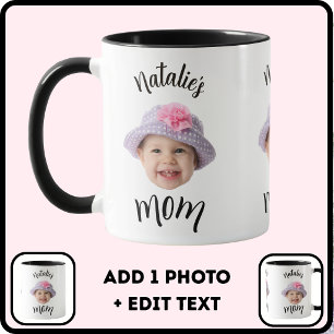 Caneca Bebê Menino Rosto de Criança Foto Nome da Criança