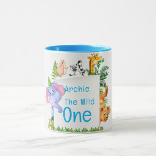 Caneca Bebê selvagem da selva safari Bebê fofo de 1º aniv