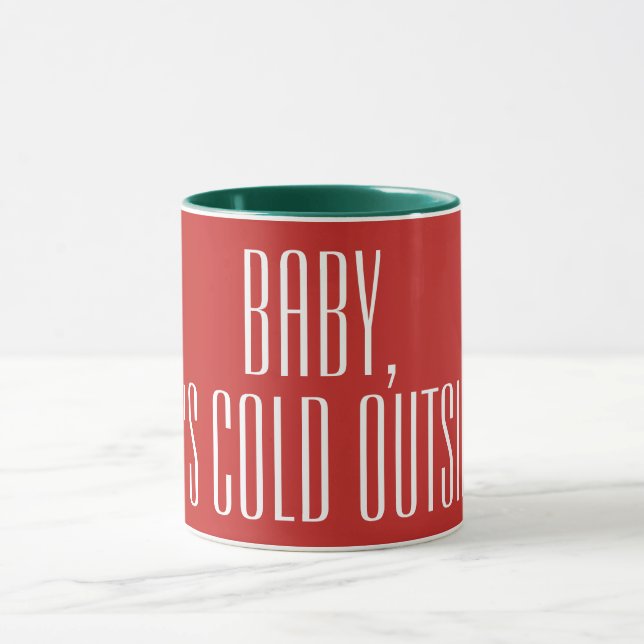 Caneca BEBÊ SEU FRIO FORA - branco em vermelho (Centro)