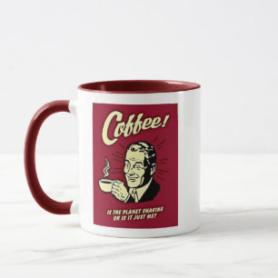 Caneca Bebendo De Café Retro