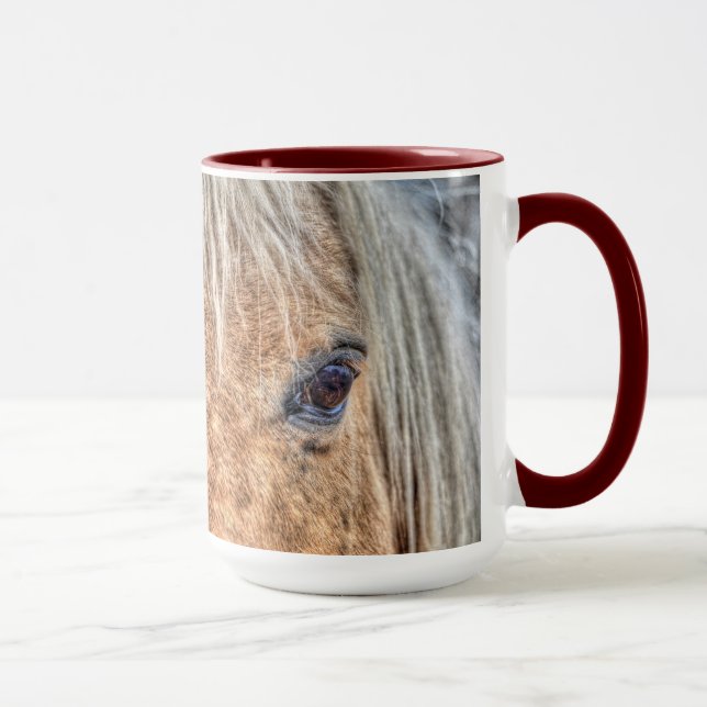 Caneca Bebendo de Foto do Cavalo Palomino (Direita)