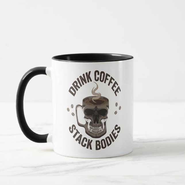 Caneca Beber Corpos De Pilha De Café Maldita Coffeine Crâ (Esquerda)
