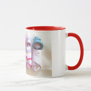 Caneca Bebês da argila, chapéus do duende, sono,