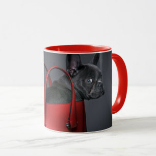 Caneca Bebês Mais Pobres   Buldogue francês Red Hand Bag
