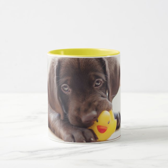 Caneca Bebês Mais Pobres | Chocolate Labrador Puppy (Centro)