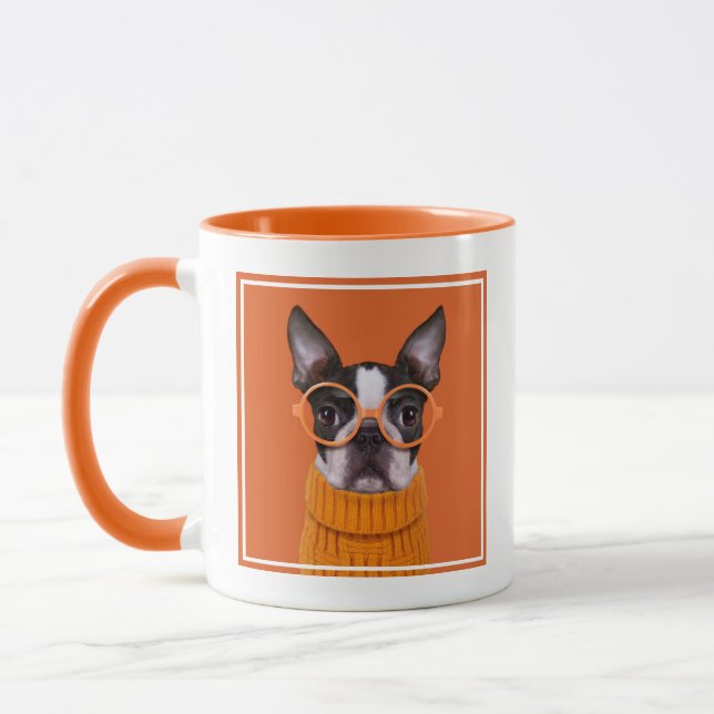 Caneca Bebês Mais Pobres | Orange Boston Terrier (Esquerda)
