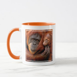 Caneca Bebês Mais Pobres   Orangutan Mãe e Bebê