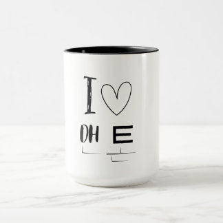 Caneca Bebida de Coração: Eu Amo Oh E 
