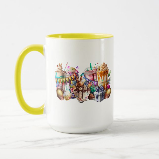 Caneca Bebidas De Café Com Rico De Páscoa (Esquerda)