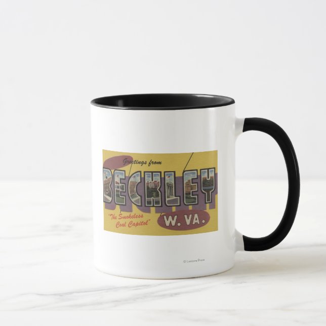Caneca Beckley, Virgínia Ocidental - Cenas com Letras Gra (Direita)
