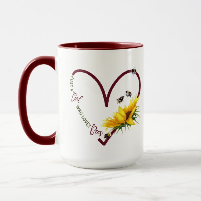 Caneca BEE GIRL Red Heart Sunflower Cote (Esquerda)