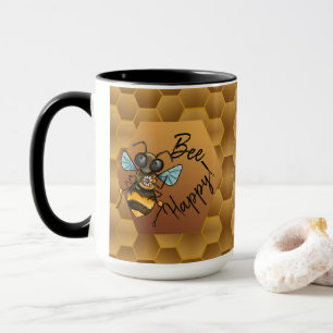 Caneca Bee Happy! Abelha Mel Bonita