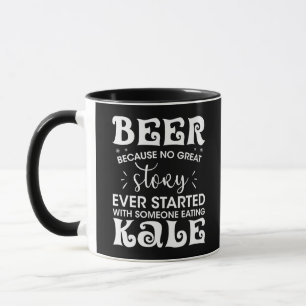 Caneca Beer Saudável bebendo Álcool Anexações Kale Humor