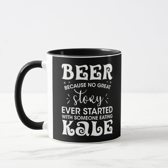 Caneca Beer Saudável bebendo Álcool Anexações Kale Humor (Esquerda)