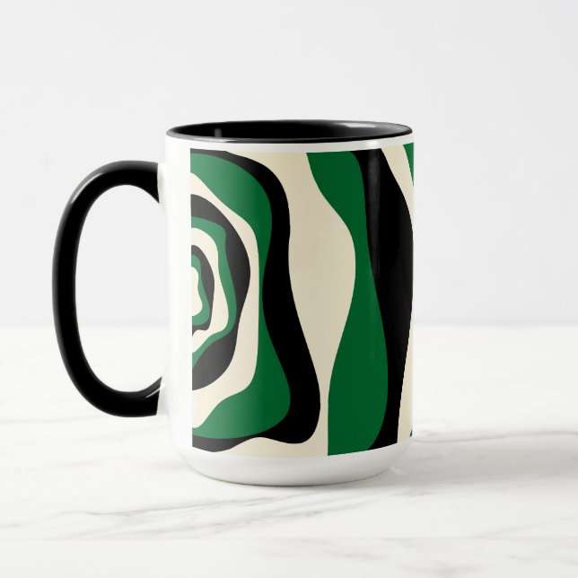 Caneca Bei e Fluxo 4 em Verde, Creme e Preto (Esquerda)