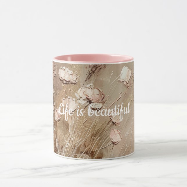 Caneca Beige Blush Boho Floral (Centro)