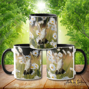 Caneca Beija-flor-de-garganta-rubí "em Margaridas"