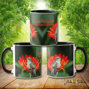 Caneca Beija-flor-de-garganta-rubia "Gerber Daisys"