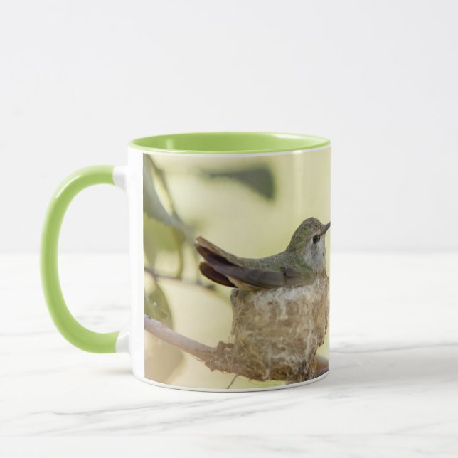Caneca Beija-flor fêmea no ninho (Esquerda)
