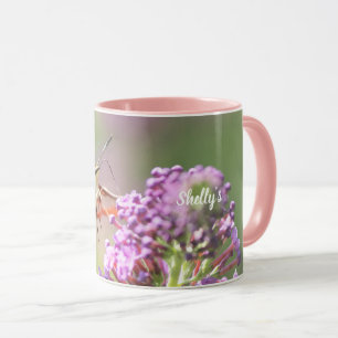 Caneca Beija-flor Mariposa em um Arbusto de Borboleta