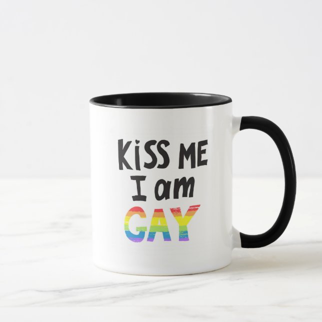 Caneca Beija-Me Eu Sou Gay (Direita)