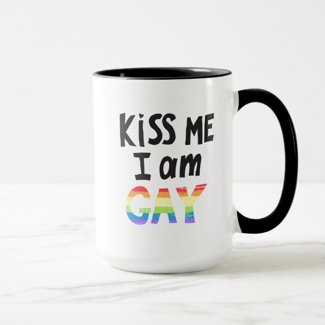 Caneca Beija-Me Eu Sou Gay (Direita)