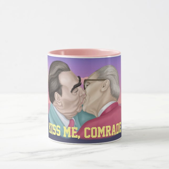 Caneca Beije-me camarada - Brezhnev beijando Honecker (Centro)
