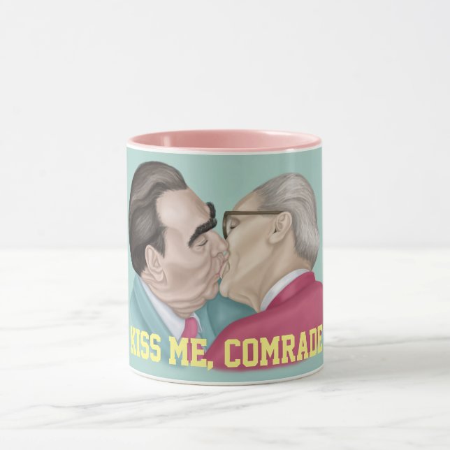 Caneca Beije-me camarada - Brezhnev beijando Honecker (Centro)