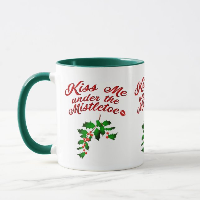Caneca Beije-me debaixo do Mistletoe Mug (Esquerda)