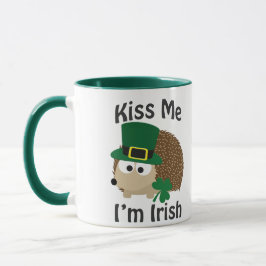 Caneca Beije-me Sou Irlandês Hedgehog
