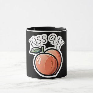 Caneca Beije meus pêssegos Fruta engraçada de pêssego
