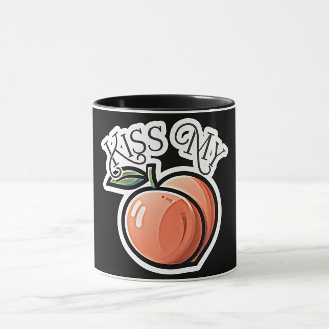 Caneca Beije minha Pêssega Fruta Engraçada (Centro)