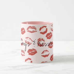 Caneca Beijo de Lábios Vermelhos Rosa