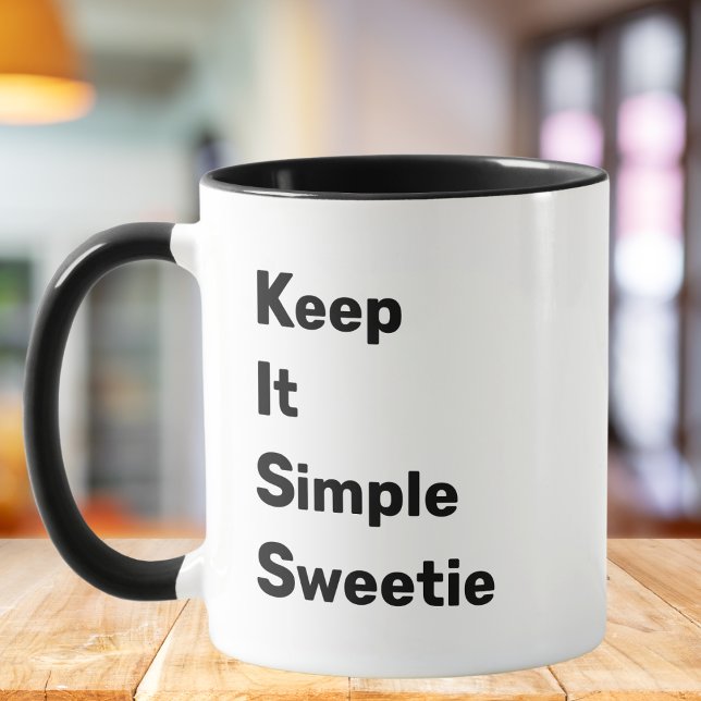 Caneca BEIJO: Mantenha um docinho simples, uma citação en (Criador carregado)