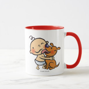 Caneca Beijos do filhote de cachorro para o bebê