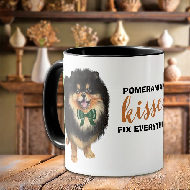 Caneca Beijos Pomeranianos De Tan Preto Corrigem Tudo Mug (Criador carregado)