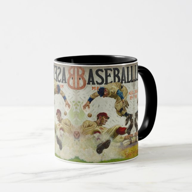 Caneca Beisebol Retroativo: Esportes Clássicos de Jogo (Frente Esquerda)