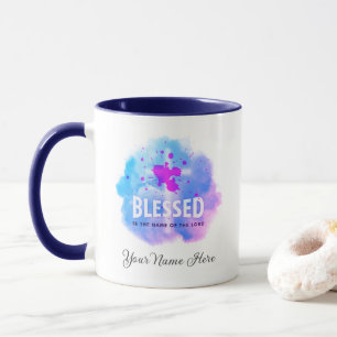 Caneca Bela Abençoada Seja O Nome do Senhor Cristão