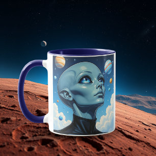 Caneca Bela Alienígena Extraterrestre sendo personalizada