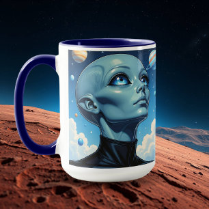 Caneca Bela Alienígena Extraterrestre sendo personalizada