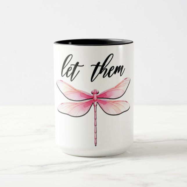 Caneca Bela Citação Inspiradora de Libélula (Centro)