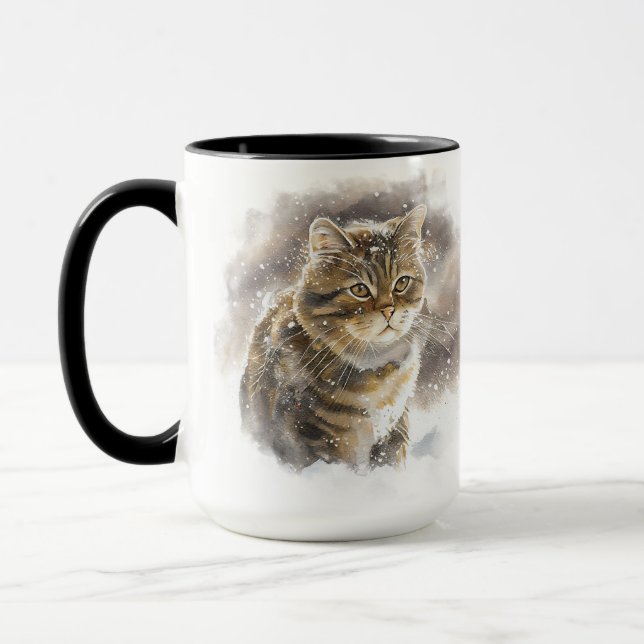 CANECA BELA COR DE ÁGUA RODADA MESA POR GATO (Esquerda)