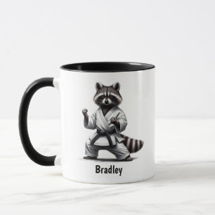 Caneca Bela diversão animal, Humor Raccoon Artes Marciais